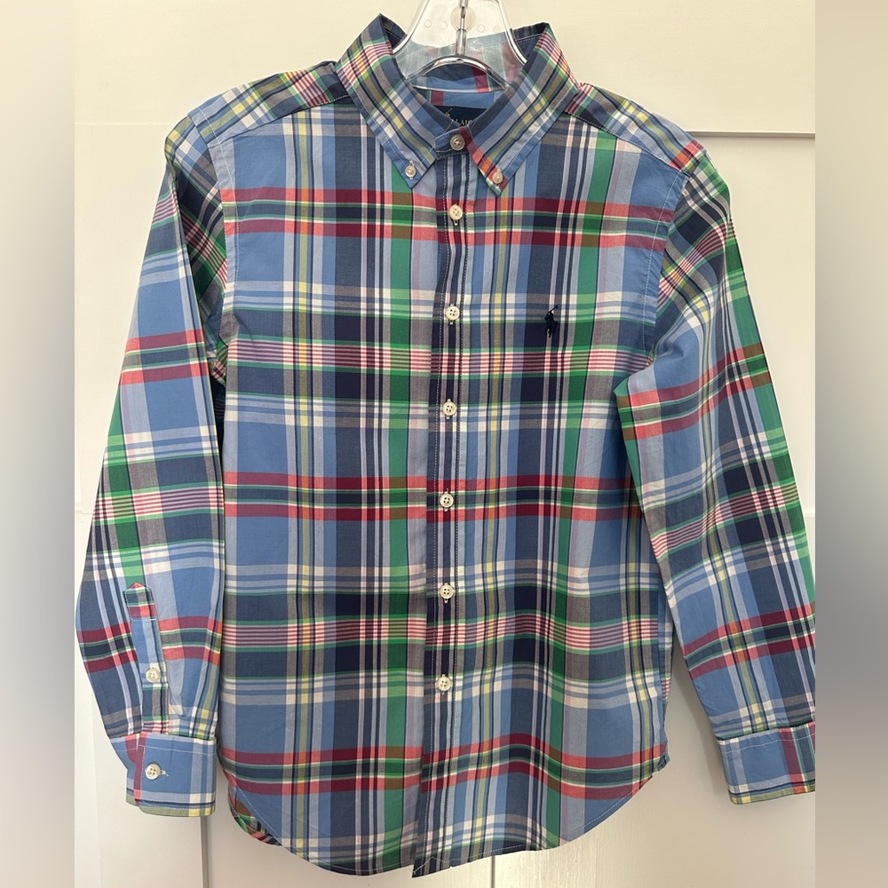 Polo by Ralph Lauren Boys M(10-12) Blue/Multi Plaid Shirt in 100% Cotton Poplin